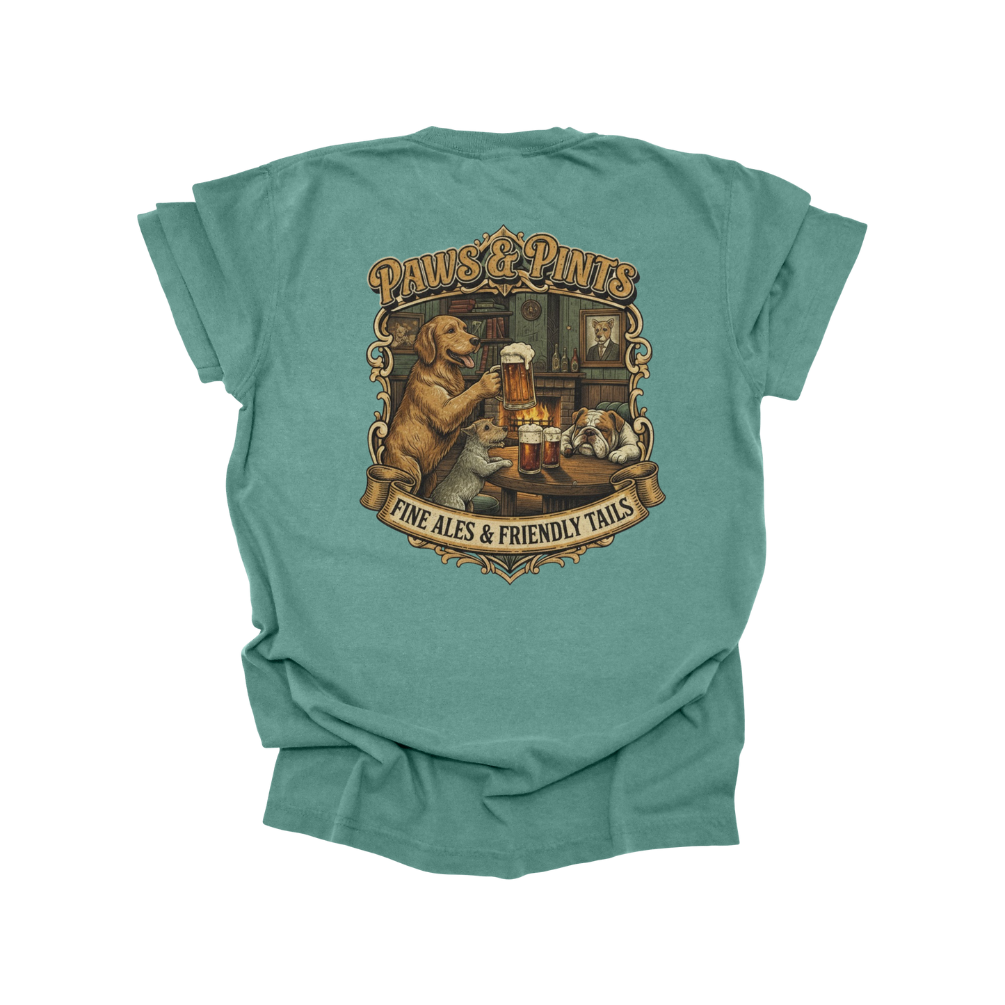 Paws & Pints T-Shirt | Fine Ales & Friendly Tails Dog Lovers Tee